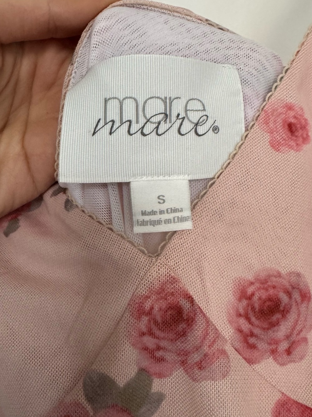 Mare Mare - Anthropologie Blush Pink Floral V-Neck Midi Dress - Picture 4 of 4